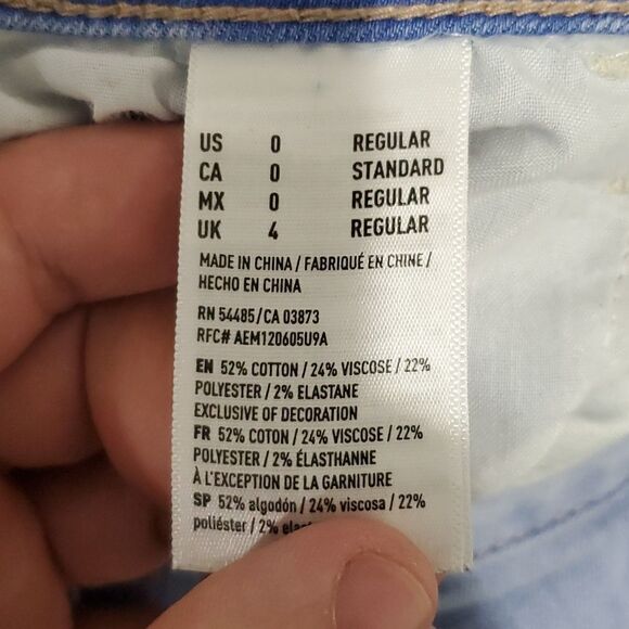 AMERICAN Eagle Super Super Stretch 27x27 Super Low Rise Size 0 Jeggings - Picture 8 of 8
